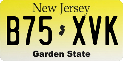 NJ license plate B75XVK