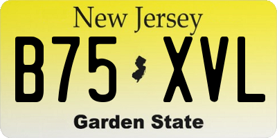 NJ license plate B75XVL