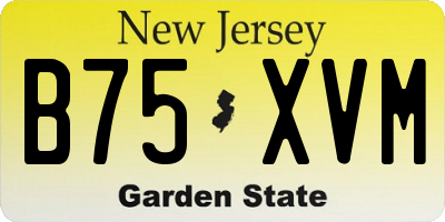 NJ license plate B75XVM