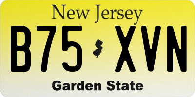 NJ license plate B75XVN