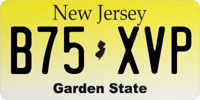 NJ license plate B75XVP