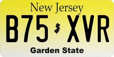 NJ license plate B75XVR