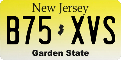 NJ license plate B75XVS