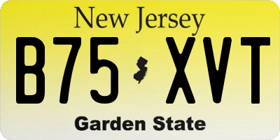 NJ license plate B75XVT