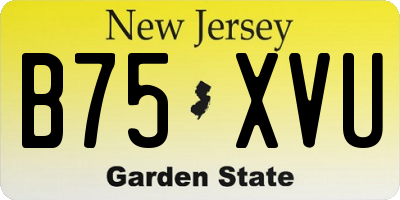 NJ license plate B75XVU