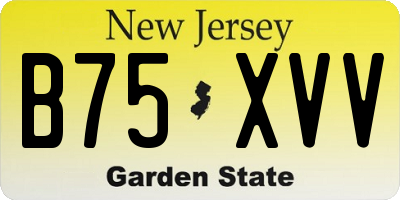 NJ license plate B75XVV