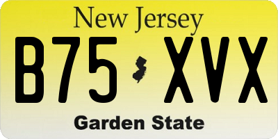 NJ license plate B75XVX