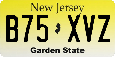 NJ license plate B75XVZ
