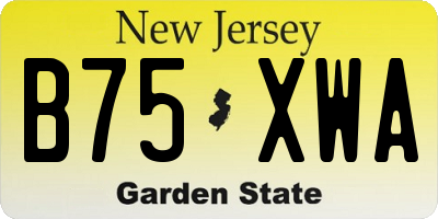 NJ license plate B75XWA