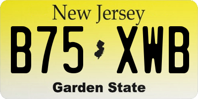 NJ license plate B75XWB