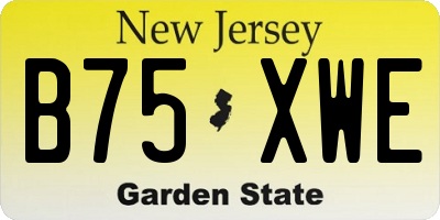 NJ license plate B75XWE