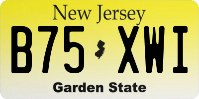 NJ license plate B75XWI