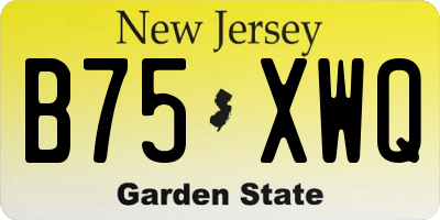 NJ license plate B75XWQ