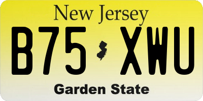 NJ license plate B75XWU