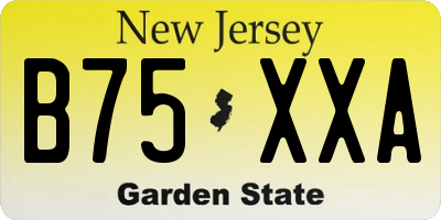 NJ license plate B75XXA