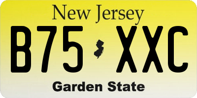 NJ license plate B75XXC