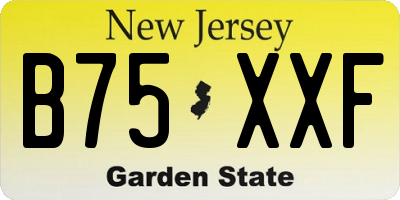 NJ license plate B75XXF