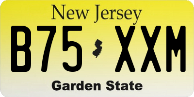 NJ license plate B75XXM