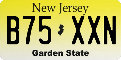 NJ license plate B75XXN