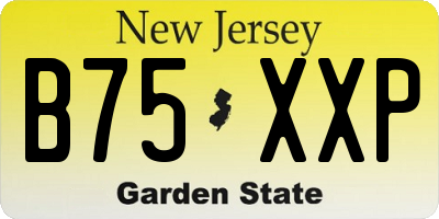 NJ license plate B75XXP