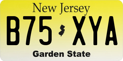 NJ license plate B75XYA
