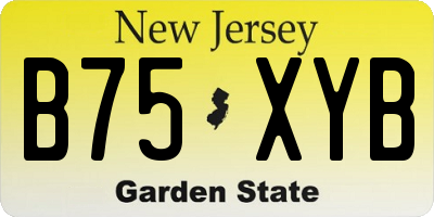 NJ license plate B75XYB