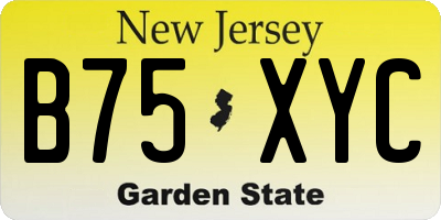 NJ license plate B75XYC