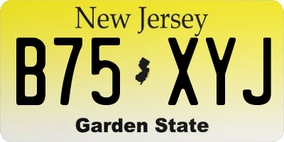 NJ license plate B75XYJ