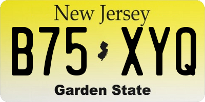 NJ license plate B75XYQ