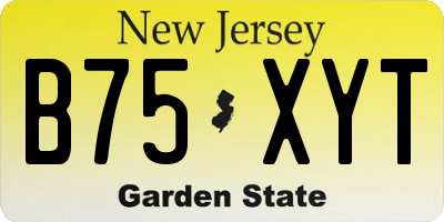 NJ license plate B75XYT