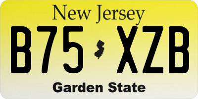 NJ license plate B75XZB