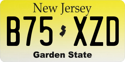 NJ license plate B75XZD