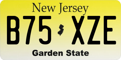 NJ license plate B75XZE