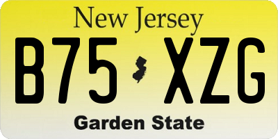 NJ license plate B75XZG