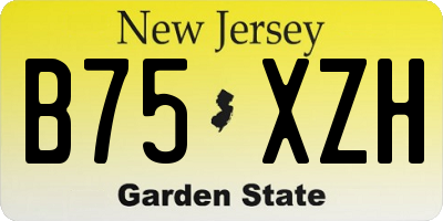 NJ license plate B75XZH