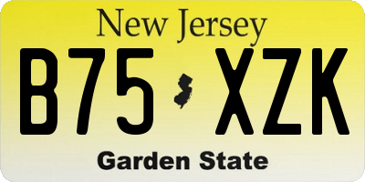 NJ license plate B75XZK