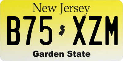NJ license plate B75XZM
