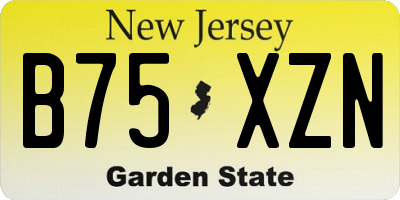 NJ license plate B75XZN