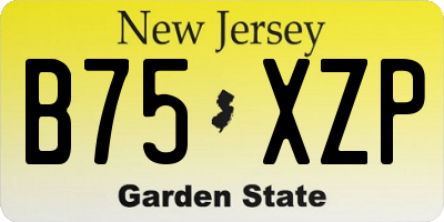 NJ license plate B75XZP