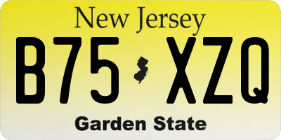 NJ license plate B75XZQ