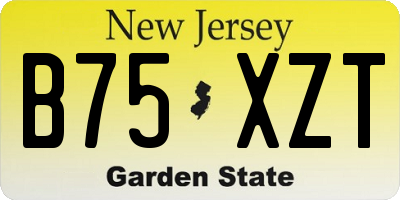 NJ license plate B75XZT