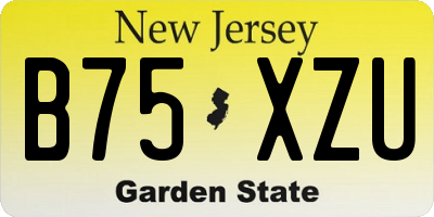 NJ license plate B75XZU
