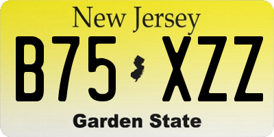 NJ license plate B75XZZ