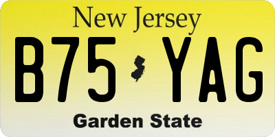 NJ license plate B75YAG