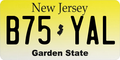 NJ license plate B75YAL