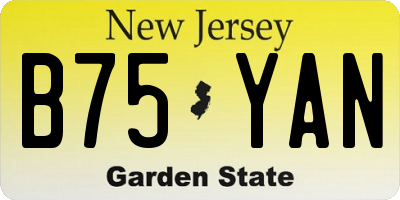 NJ license plate B75YAN