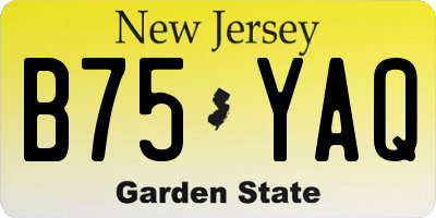 NJ license plate B75YAQ