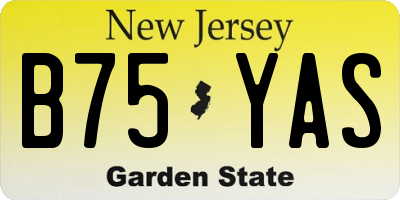NJ license plate B75YAS