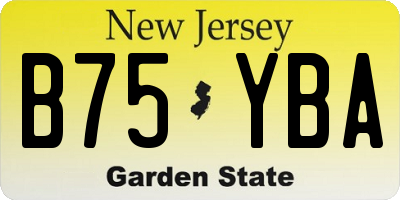 NJ license plate B75YBA