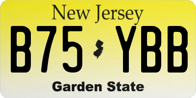 NJ license plate B75YBB